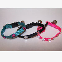 Ferret Rhinestone Bell Collar Black - Marshall Pet