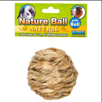 Nature Ball - Natural Sisal with Bell Medium (Ware)  3.75'' Dia.