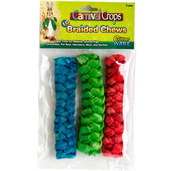 Carnival Crops Braided Chews Large - 3 Pieces - Ware Pet