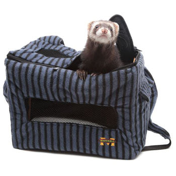 Front Pack, Fleece - Striped 2-Tone Grey - Blue - Marshall Pet Products